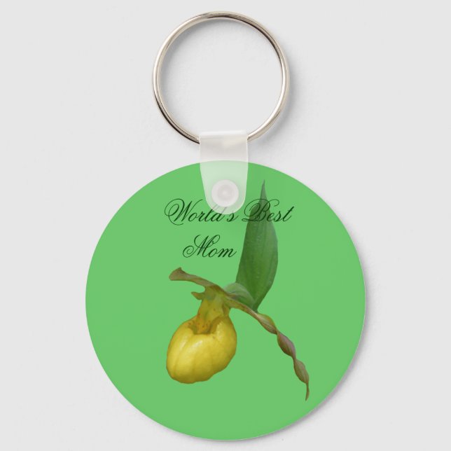 Dam-fotonyckelkedja med bildpunkter i bästa Gult Nyckelring (Framsida)