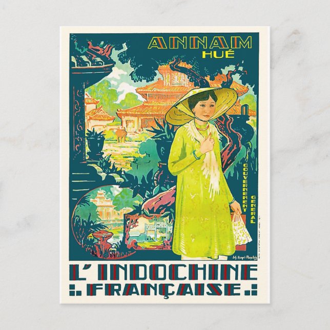 Dam från Annam Hue, vietnamesisk stad, Asien Vykort (Framsida)