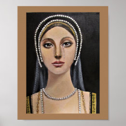 Dam från engelska Tudor Era/ poster