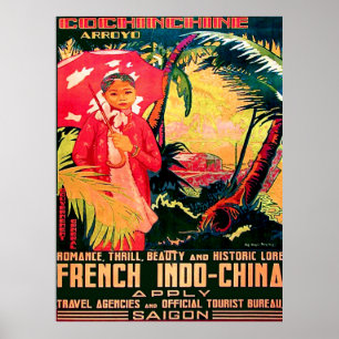 Dam från Saigon City, Vietnam, vintage resor Poster