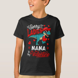 Dam Funny Joke Nana är min Valentine T-Rex T Shirt