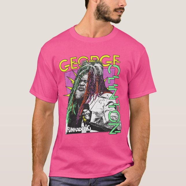 Dam George Clinton Funkadelic Serietejp VNeck T Shirt (Framsida)