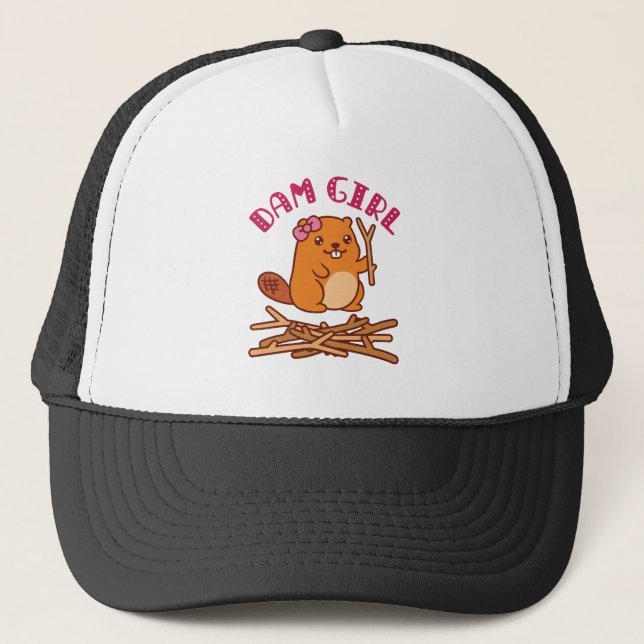Dam Girl Cute Beaver Keps (Framsida)