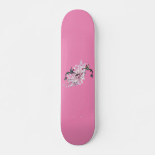 Dam & Girls Skateboard Blommigt Hummingbird Rosa