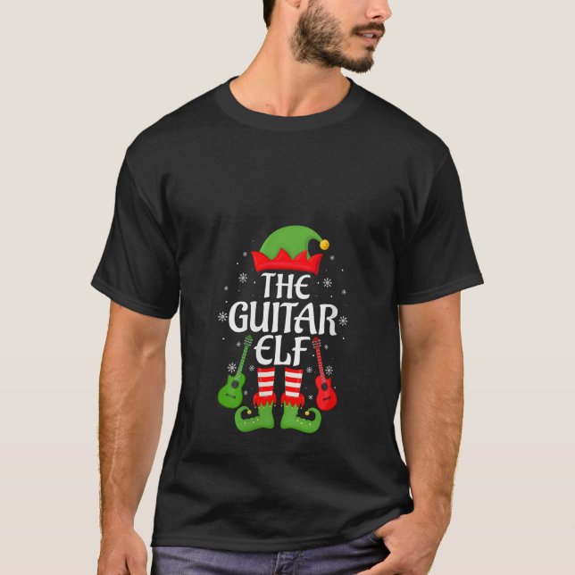 Dam Gitarr Tomte Jul Matchande Familj Tomte Squad  T Shirt (Framsida)