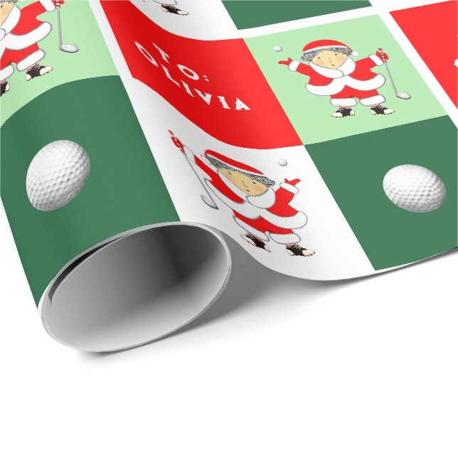 Dam Golf jul-Helgdag Gift Presentpapper (Rullad Hörn)