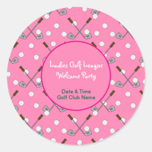Dam Golf League Party Sticker Runt Klistermärke