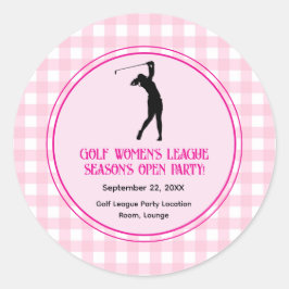 Dam Golf League Party Sticker Runt Klistermärke