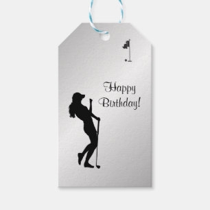 Dam Golfer Birthday Presentetikett