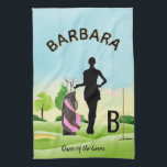 Dam Golfer Golf Course Custom Name 3-D Monogram Kökshandduk<br><div class="desc">En unik golf älskare golf-handduk i anpassningsbarna - smakfullt genomförd - redo till springa i kursen - scenisk - golfer i praktiken - och personanpassa sig med en anpassningsbar med två tonersmonogram och även deras namn. Detta är en underbar gåva till alla dam golf älskare - roligt/attraktiv/unik och användbar. Om...</div>