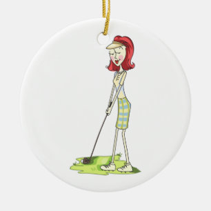 Dam Golfer Julgransprydnad Keramik