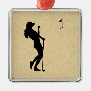 Dam Golfer Julgransprydnad Metall