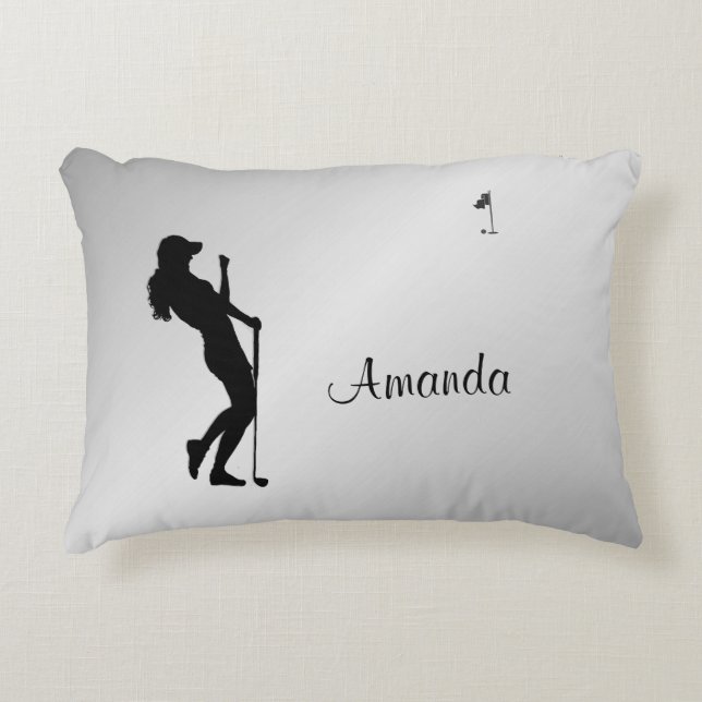 Dam Golfer Personal Prydnadskudde (Framsidan)