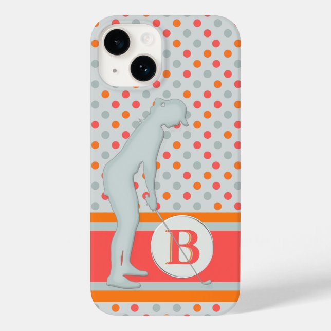 Dam Golfer Unique Polka dots Monogram (Baksida)