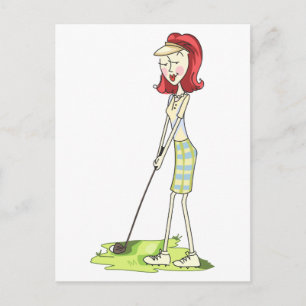 Dam Golfer Vykort