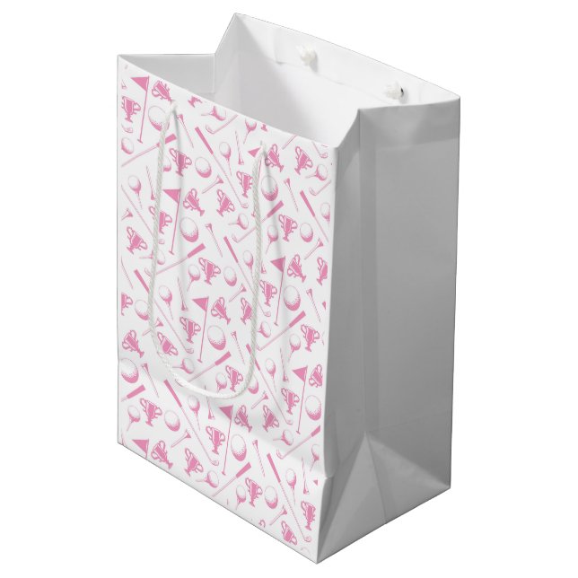 Dam Golfing Mönster Rosa White Preppy Toile (Framsidan Vinklad)