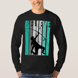 Dam Grön Tro Bågskytte Bågskytt Båge Pil Turkos T Shirt