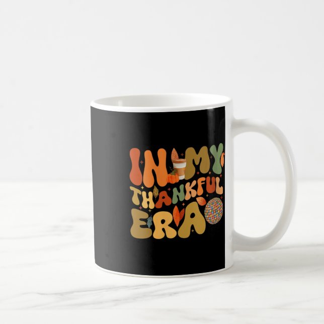 Dam Groovy Retro I Min Tacksamma Era Höst Fall Kaffemugg (Höger)