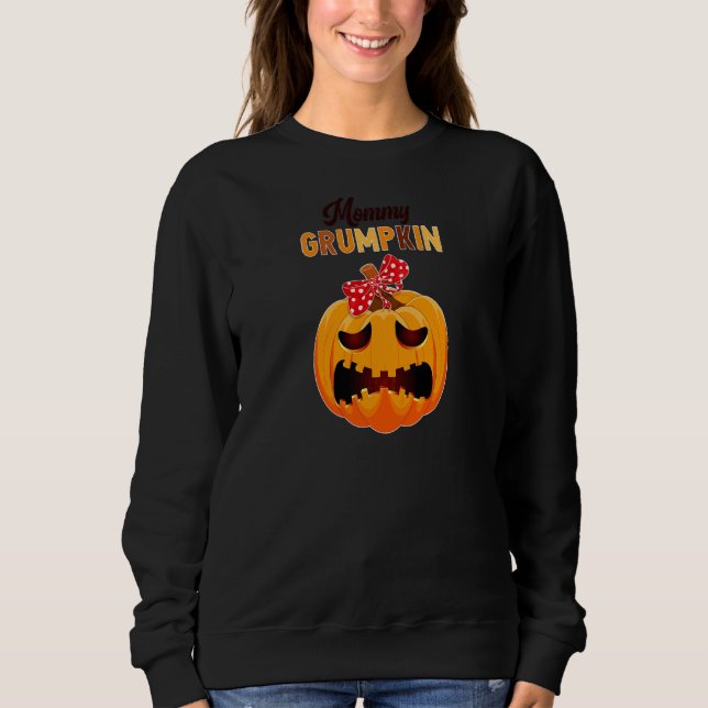 Dam Grumpy Grumpkin Halloween Familj T Shirt (Framsida)