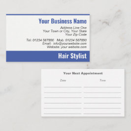 Dam Hair Stylist-avtalskort Visitkort