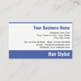 Dam Hair Stylist-avtalskort Visitkort