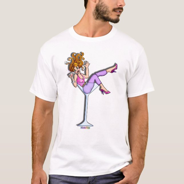 Dam Hållbar Mörk Ts - Lil Red,Martini Glass T-shirt (Framsida)