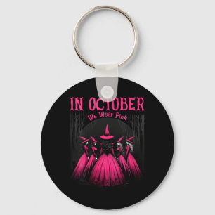 Dam Halloween Häxa Häxlik Bröstcancer V-Neck Nyckelring