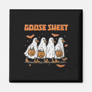 Dam Halloween Höst Gås Lakan Spöke Blommig Höst Magnet