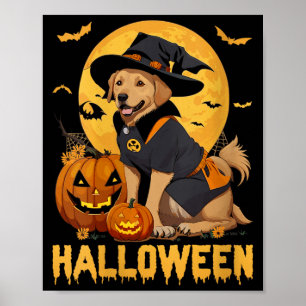 Dam Halloween Hund V-ringad T-shirt4 Poster