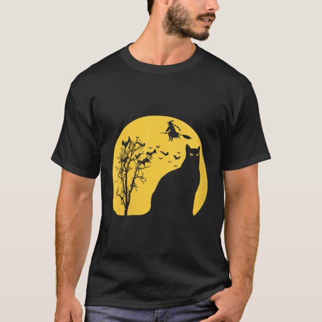 Dam Halloween Med Svart Katt Godis V-ringad T Shirt (Framsida)