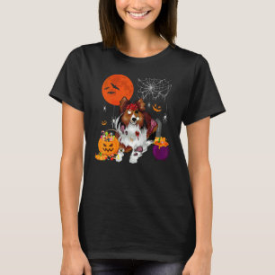 Dam Halloween Shetland Sheepdog Skräck Zombie Wi T Shirt