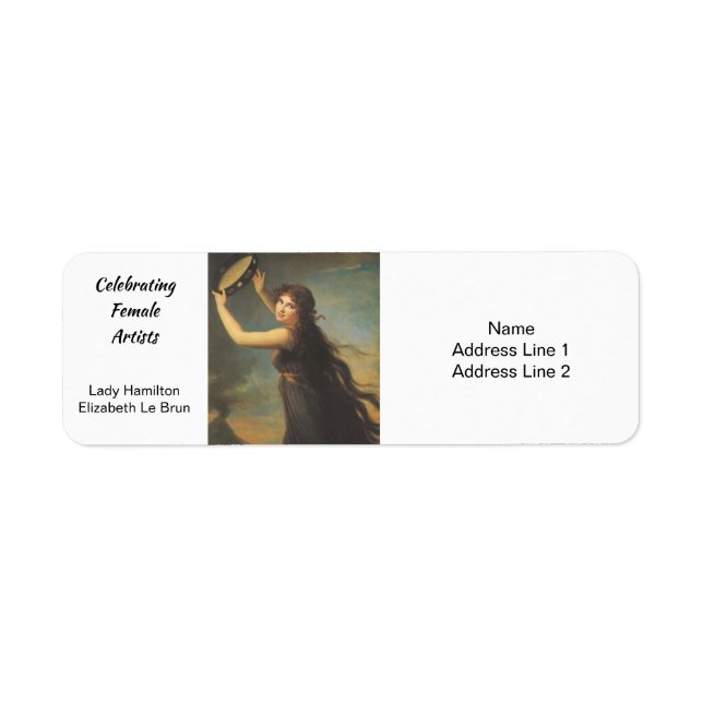 Dam Hamilton av Elisabeth Vigee Le Brun Returadress Etikett (Framsidan)