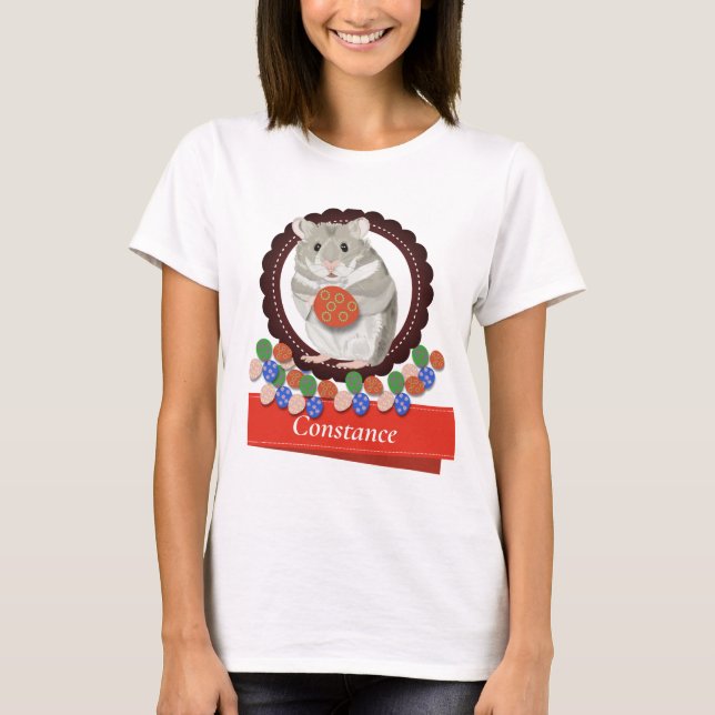 Dam Hamster Påsk T Shirt (Framsida)
