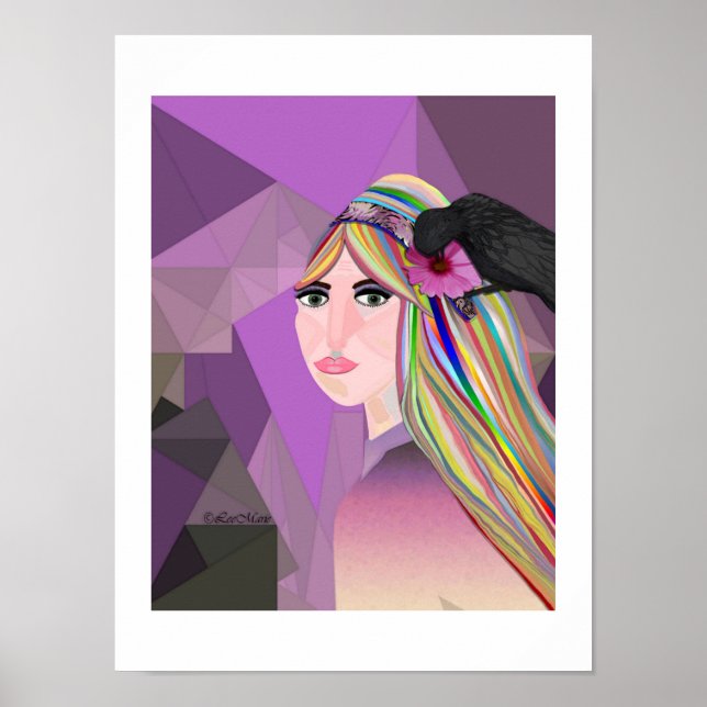 Dam har kråka LeeMarie's kreativ design Poster (Framsidan)