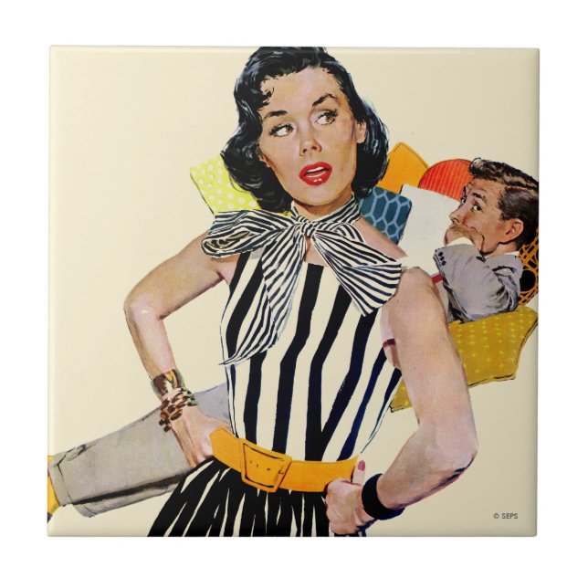 Dam har rådfrågats kakelplatta (Framsidan)