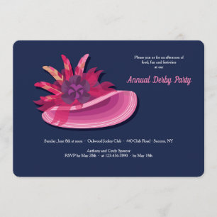 Dam Hat 2 Derby Party bjudan Inbjudningar