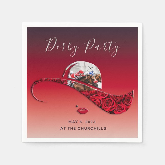 Dam Hat Derby Party Pappersservett (Framsidan)