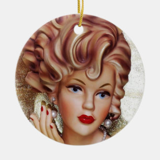 Dam Head Vas Sassy Spiral Hair Beauty in Black Julgransprydnad Keramik