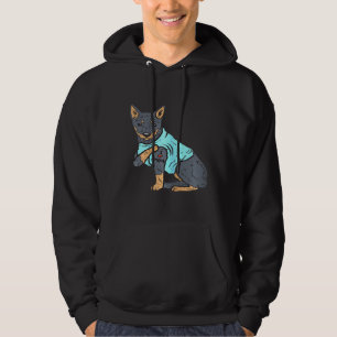 Dam Heeler Jag älskar mamma djur husdjur röd blå n Hoodie