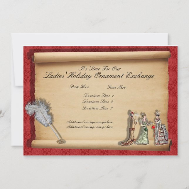 Dam Helgdag Ornament Exchange-inbjudningar Inbjudningar (Framsida)