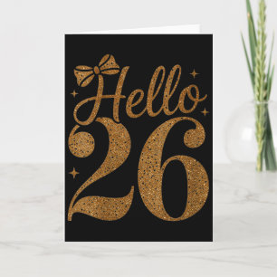 Dam Hello 26 Gott Nytt År Firande Matchande Kort