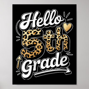 Dam Hello 5:e Femte Klass Leopard Lärare Bak Poster