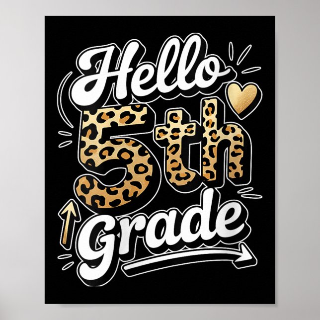 Dam Hello 5:e Femte Klass Leopard Lärare Bak  Poster (Framsidan)