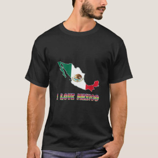 Dam Hello Mexiko Jag älskar Mexiko Kartflagga Stol T Shirt