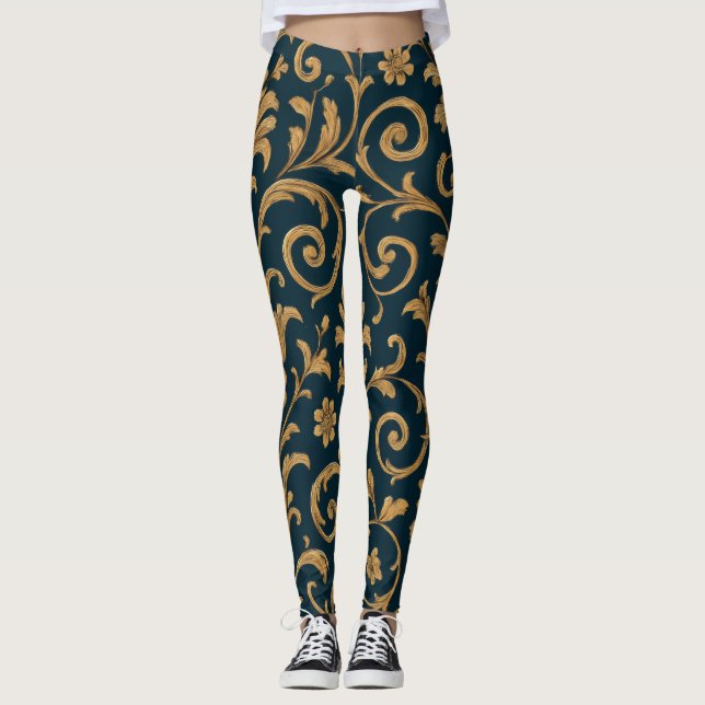 Dam - Heltryck Stilig Gym & Casual  Leggings (Framsida)