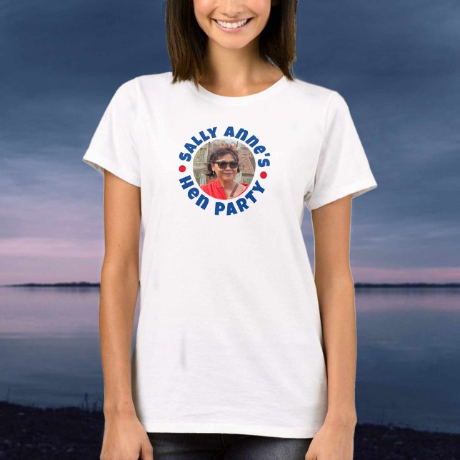 Dam Hen Party Photo Circular Design T Shirt (Skapare uppladdad)