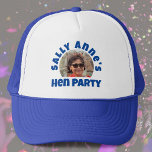 Dam Hen Party Photo Keps<br><div class="desc">Att fira en Hen Party. Designad för någon som har "Hen Party"! Dam med ditt foto, namn och party. Hen Party. Lägg till namn i den person vars party det är, och även deras foto. Bachelorette Party baseball.</div>