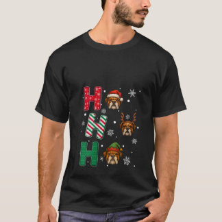 Dam Ho Ho Ho Bulldog Hundälskare Matchande Jul T Shirt