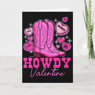 Dam Howdy Valentine _ söta rosa cowboy stövlar Vi Kort