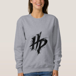 Dam HP Monogram Uppriven Grafisk Grå Tröja